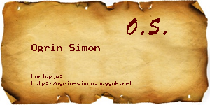 Ogrin Simon névjegykártya